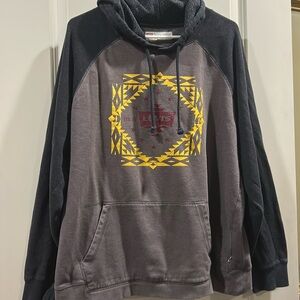 Levi’s Aztec pullover 2 tone Hoodie kangaroo pocket long sleeves men’s size XL